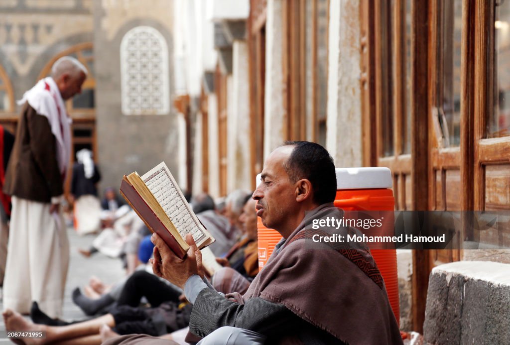 Ramadan Rituals A man reads the Holy Quran at a mosque during Ramadan on March 14 in ...