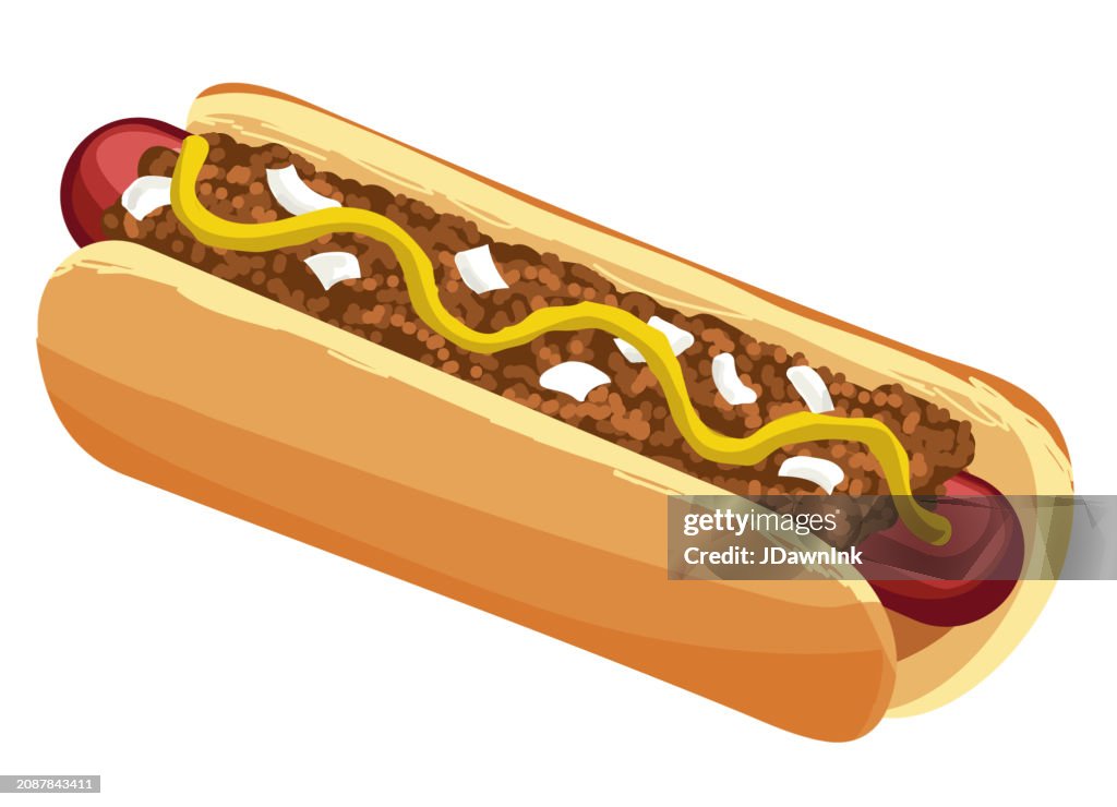 Coney Island Hot Dog on white background