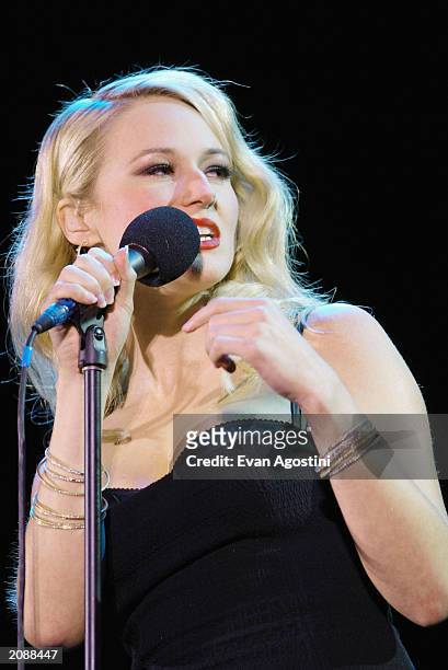 Singer Jewel performs at AOL Time Warner Presents 'Broadway Under The Stars' - A free concert in Bryant Park on June 16, 2003 in New York City.