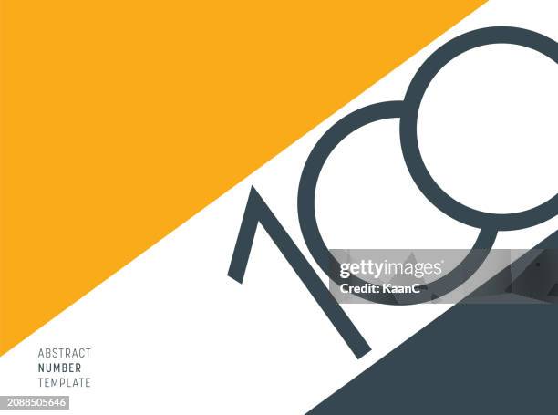 illustrations, cliparts, dessins animés et icônes de numéro 100. modèle de numéro abstrait. modèle de numéro d’anniversaire isolé, étiquette d’icône d’anniversaire, illustration vectorielle de symbole d’anniversaire - centième anniversaire