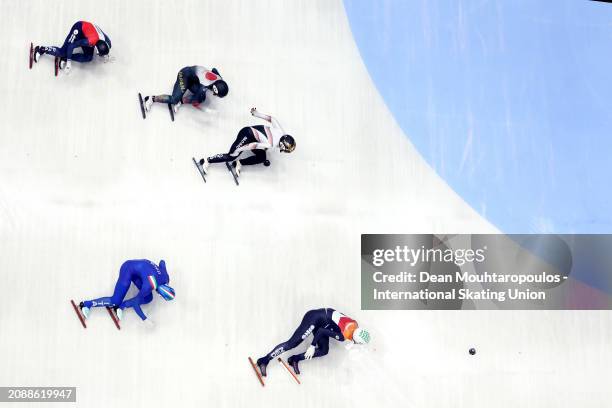 Kay Huisman of Netherlands, Ben Jung Yanghun of Germany, Shogo Miyata of Japan, Thomas Nadalini of Italy and Quentin Fercoq of France compete in the...