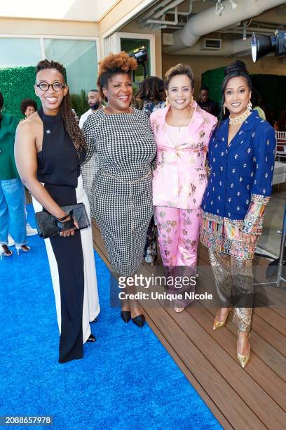 Kelley Robinson, Guest, Melonie D. Parker and Becky George attend Without Exception Brunch Powered by The Human Rights Campaign, NAACP LGBTQIA...