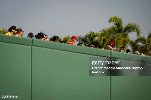 General view of fans before a game between the Minnesota Twins and the Boston Red Sox at JetBlue Park at Fenway South on March 15, 2024 in Fort...