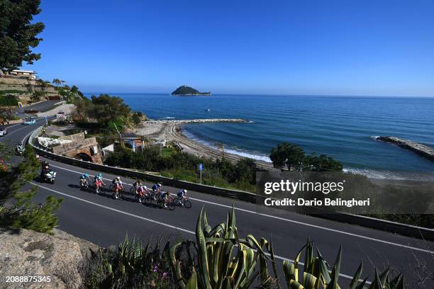 General view of Davide Baldaccini of Italy, Valerio Conti of Italy, Kyrylo Tsarenko of Ukraine and Team Corratec - Vini Fantini, Sergio Samitier of...