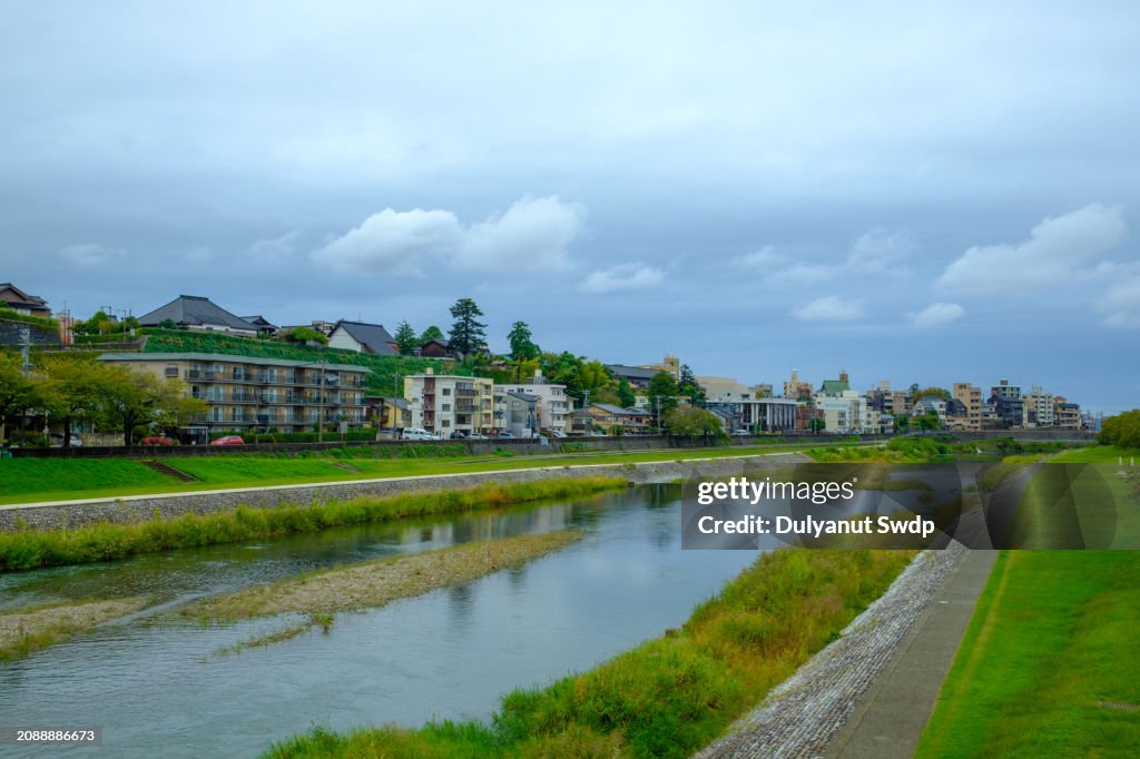 Saigawa River in Kanazawa, Ishikawa Prefecture, Japan.