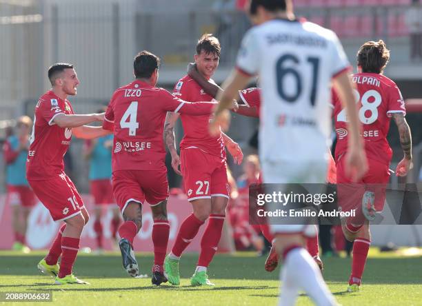 Daniel Maldini of AC Monza celebrates after scoring the team's first goal during the Serie A TIM match between AC Monza and Cagliari at U-Power...