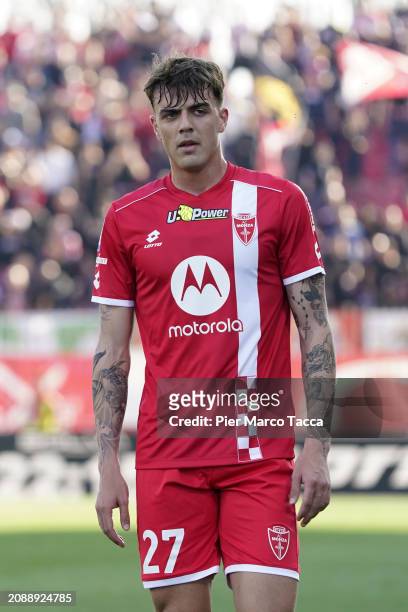 Daniel Maldini of AC Monza during the Serie A TIM match between AC Monza and Cagliari at U-Power Stadium on March 16, 2024 in Monza, Italy.