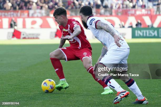 Daniel Maldini of AC Monza in action during the Serie A TIM match between AC Monza and Cagliari at U-Power Stadium on March 16, 2024 in Monza, Italy.