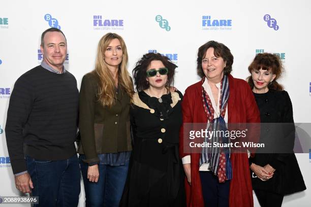 Stephen Soucy, Natascha McElhone, Helena Bonham Carter, Greta Scacchi and Susan Lindeman attend the screening for "Merchant Ivory" during BFI Flare...