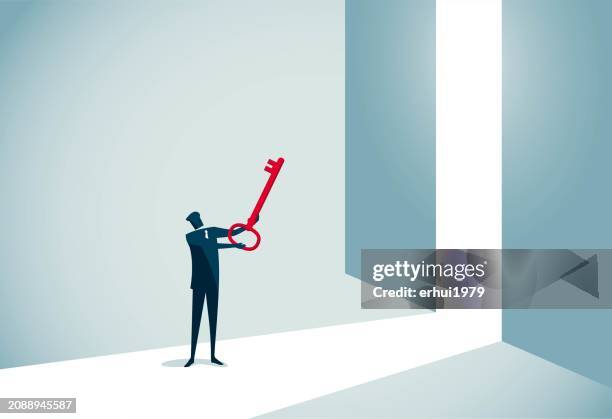 open the gate to the outside - key findings stock illustrations