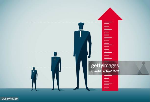people of different heights - height comparison stock illustrations