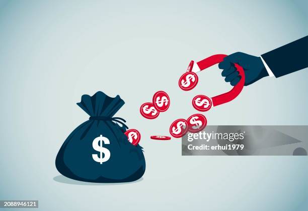 steal coins from the purse - greed stock illustrations