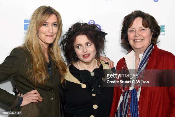Natascha McElhone, Helena Bonham Carter and Greta Scacchi attend the screening for "Merchant Ivory" during BFI Flare 2024 at BFI Southbank on March...