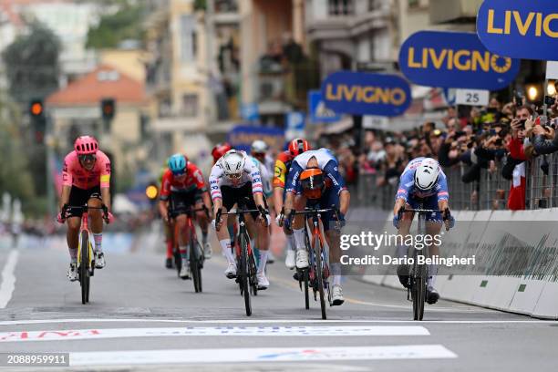 Alberto Bettiol of Italy and Team EF Education - EasyPost, Tadej Pogacar of Slovenia and UAE Team Emirates, Michael Matthews of Australia and Team...