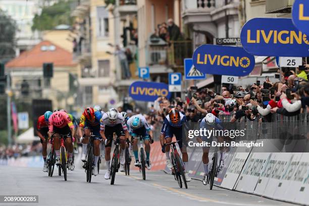 Alberto Bettiol of Italy and Team EF Education - EasyPost, Tadej Pogacar of Slovenia and UAE Team Emirates, Michael Matthews of Australia and Team...