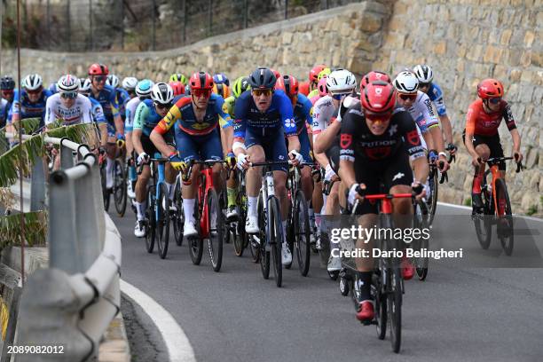 Jasper Stuyven of Belgium and Team Lidl - Trek, Stefan Kung of Switzerland and Team Groupama - FDJ, Mathieu van der Poel of The Netherlands and Team...