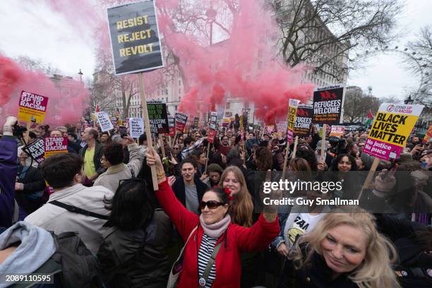 DJs perform at Downing for UN anti racism day on March 16, 2024 in London, England.