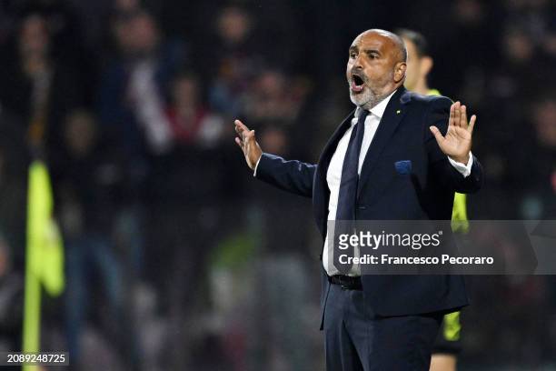 Fabio Liverani US Salernitana head coach during the Serie A TIM match between US Salernitana and US Lecce at Stadio Arechi on March 16, 2024 in...