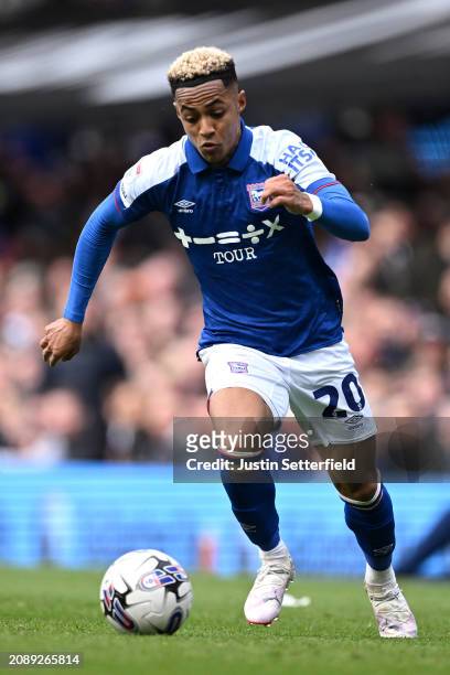 Omari Hutchinson of Ipswich Town during the Sky Bet Championship match between Ipswich Town and Sheffield Wednesday at Portman Road on March 16, 2024...