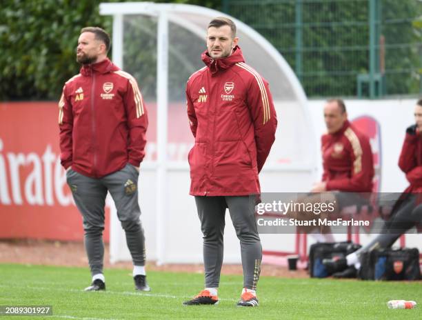 Arsenal Under 18 Head Coach Jack Wilshere during the Premier League U18 match between Arsenal and Crystal Palace at Sobha Realty Training Centre on...