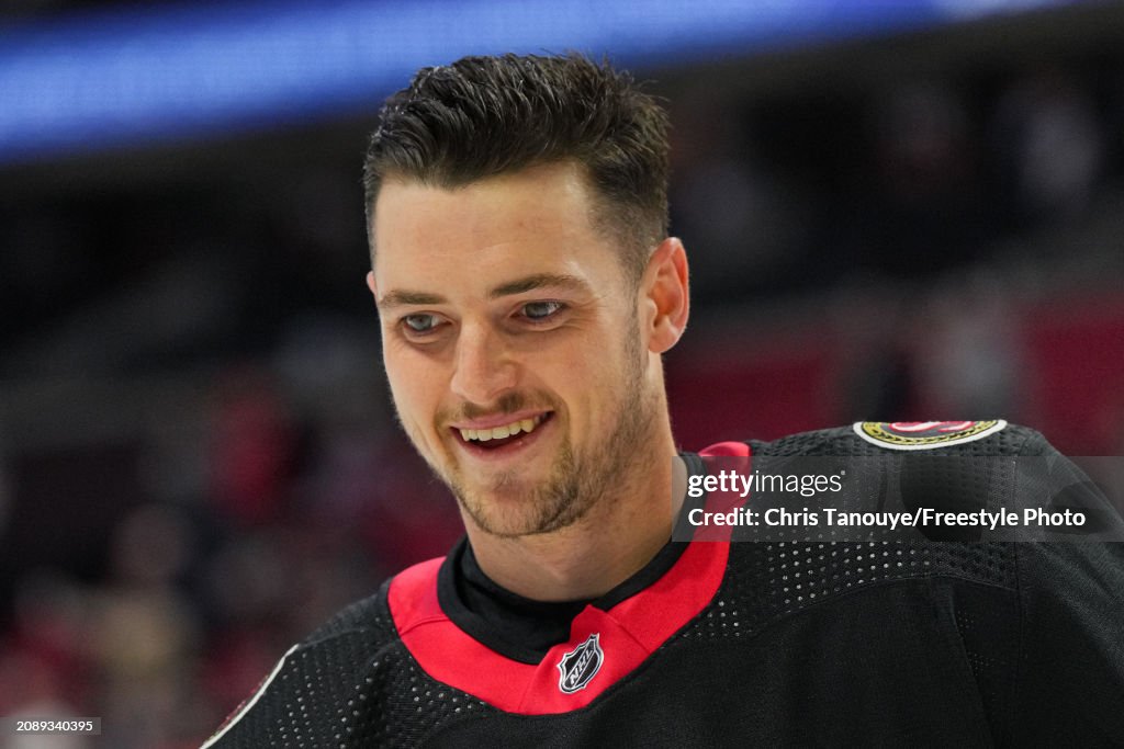 Batherson Drake Batherson of the Ottawa Senators skates against the Pittsburgh ...