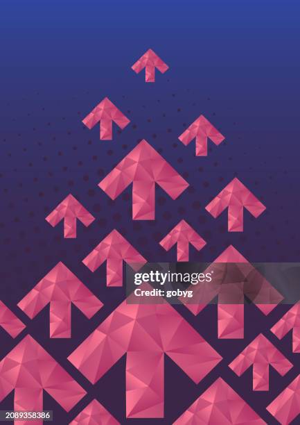 illustrazioni stock, clip art, cartoni animati e icone di tendenza di sfondo astratto di crescita - modellazione low poly