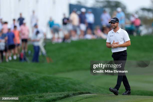 Wyndham Clark of the United States walks the ninth fairway during the third round of THE PLAYERS Championship at TPC Sawgrass on March 16, 2024 in...