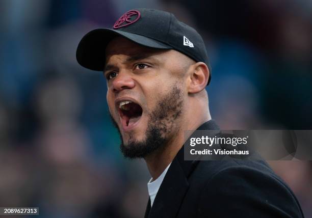 Burnley manager Vincent Kompany during the Premier League match between Burnley FC and Brentford FC at Turf Moor on March 16, 2024 in Burnley,...