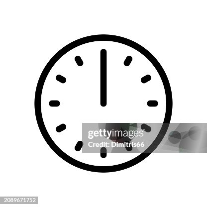 Clock icon with editable stroke Clock icon with editable stroke