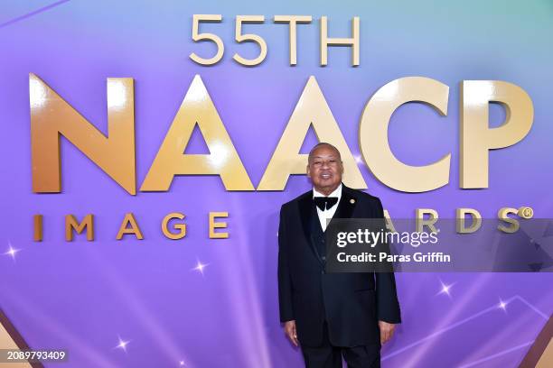 Leon Russell, Chairman of the NAACP National Board of Directors attends the 55th NAACP Image Awards at Shrine Auditorium and Expo Hall on March 16,...