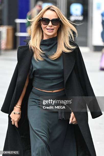 Amanda Holden is seen leaving Global Studios on March 19, 2024 in London, United Kingdom.