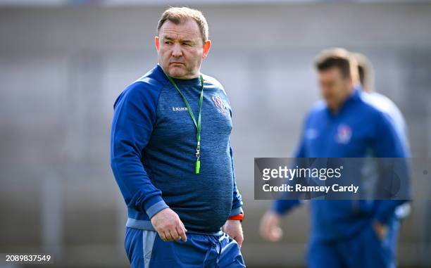 Northern Ireland , United Kingdom - 19 March 2024; Interim head coach Richie Murphy during Ulster Rugby squad training at the Kingspan Stadium in...