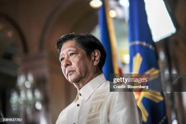 Ferdinand Marcos Jr., Philippines' president, during a Bloomberg Television interview in Manila, the Philippines, on Tuesday, March 19, 2024. Marcos...