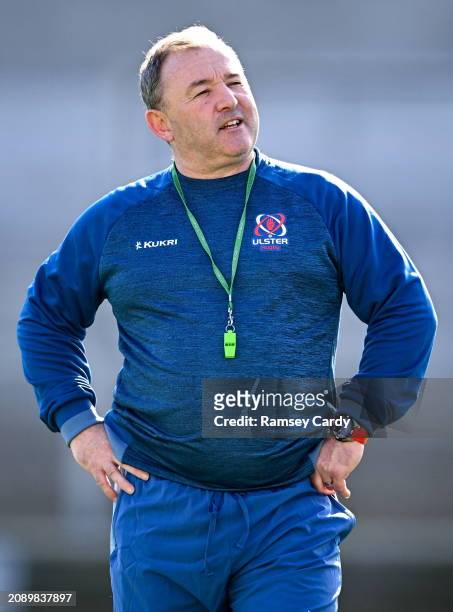 Northern Ireland , United Kingdom - 19 March 2024; Interim head coach Richie Murphy during Ulster Rugby squad training at the Kingspan Stadium in...