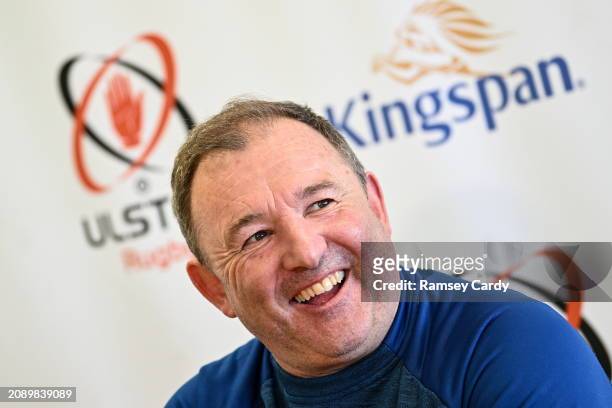 Northern Ireland , United Kingdom - 19 March 2024; Interim head coach Richie Murphy during an Ulster Rugby media conference at the Kingspan Stadium...