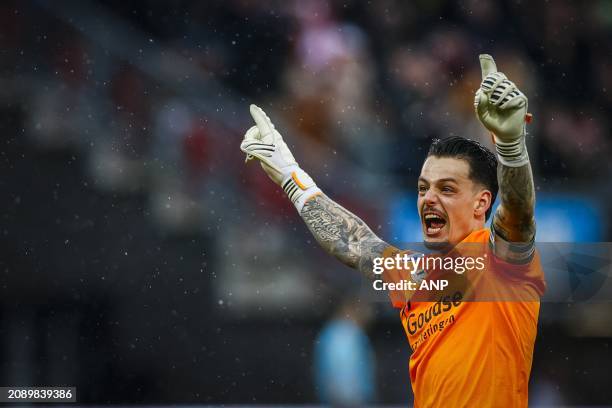 Sparta Rotterdam goalkeeper Nick Olij during the Dutch Eredivisie match between Sparta Rotterdam and Ajax at Sparta Stadium Het Kasteel on March 17,...