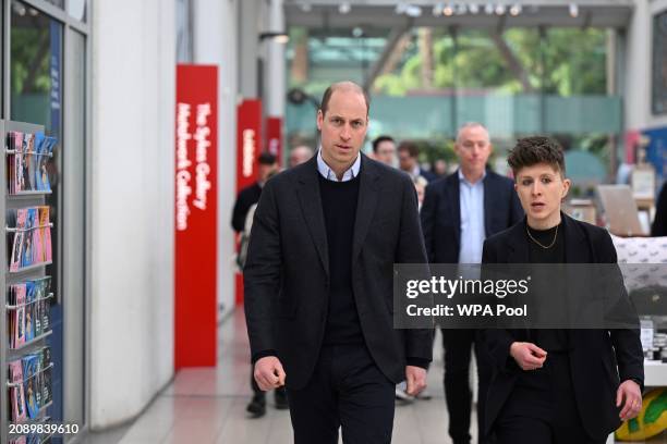 Prince William, Prince of Wales attends a Homewards Sheffield Local Coalition meeting at the Millennium Gallery on March 19, 2024 in Sheffield,...