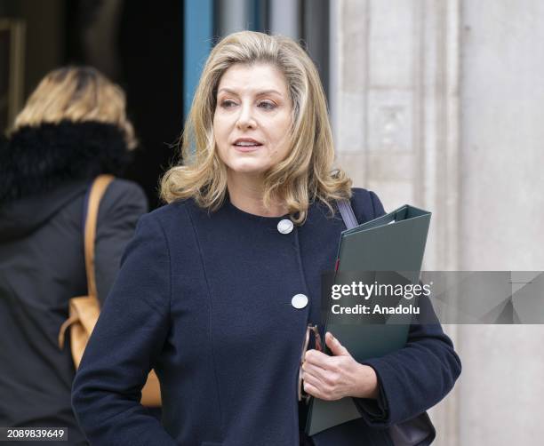 House of Commons and Lord President of the United Kingdom Penny Mordaunt leaves 10 Downing Street after attending the Cabinet meeting in London,...