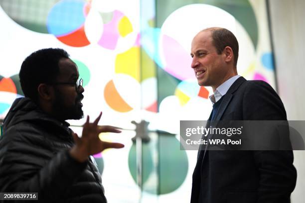 Prince William, Prince of Wales attends a Homewards Sheffield Local Coalition meeting at the Millennium Gallery on March 19, 2024 in Sheffield,...