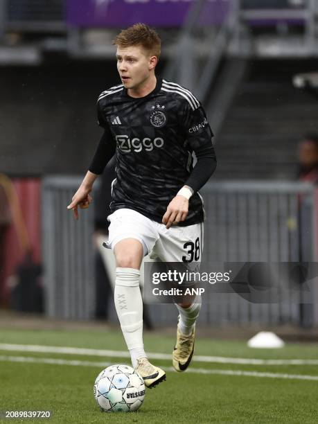 Kristian Hlynsson of Ajax during the Dutch Eredivisie match between Sparta Rotterdam and Ajax at Sparta Stadion Het Kasteel on March 17, 2024 in...