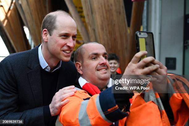 Prince William, Prince of Wales attends a Homewards Sheffield Local Coalition meeting at the Millennium Gallery on March 19, 2024 in Sheffield,...