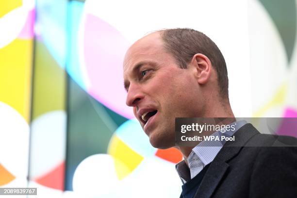 Prince William, Prince of Wales attends a Homewards Sheffield Local Coalition meeting at the Millennium Gallery on March 19, 2024 in Sheffield,...