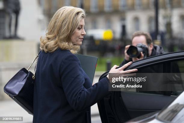 House of Commons and Lord President of the United Kingdom Penny Mordaunt leaves 10 Downing Street after attending the Cabinet meeting in London,...