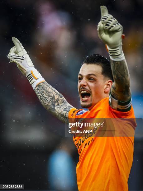 Sparta Rotterdam goalkeeper Nick Olij during the Dutch Eredivisie match between Sparta Rotterdam and Ajax at Sparta Stadium Het Kasteel on March 17,...