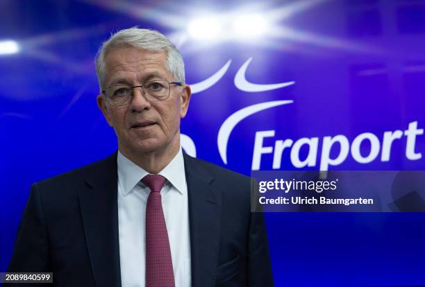 Dr. Stefan Schulte, CEO of Fraport AG, during the annual press conference on March 19, 2024 in Frankfurt, Germany. Fraport AG is one of the leading...