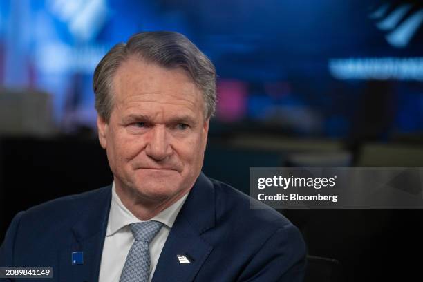 Brian Moynihan, chief executive officer of Bank of America Corp., during a Bloomberg Television interview in New York, US, on Tuesday, March 19,...