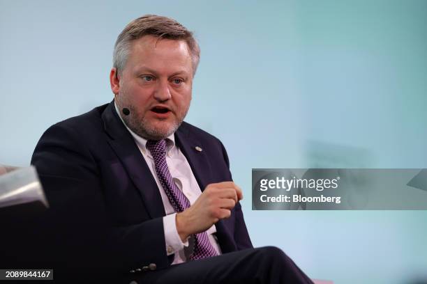 Murray Auchincloss, chief executive officer of BP Plc, speaks during the 2024 CERAWeek by S&P Global conference in Houston, Texas, US, on Tuesday,...