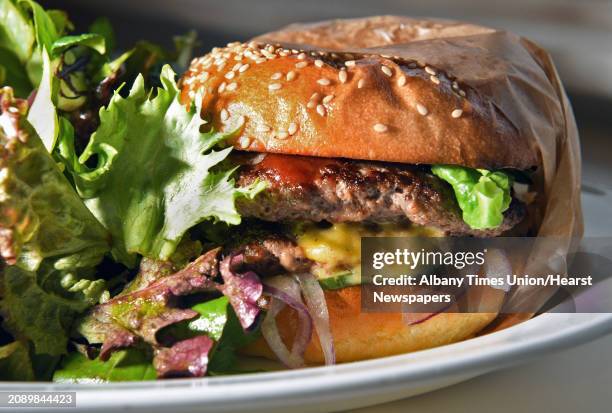 The classic double cheeseburger and side salad at Gracie's Luncheonette on Main Street Wednesday Nov. 30, 2016 in Leeds, NY.