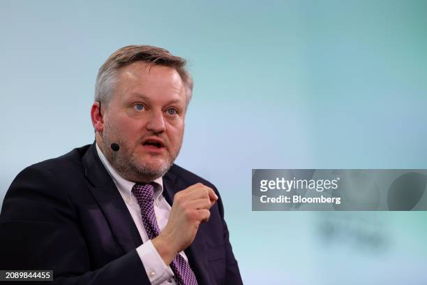 Murray Auchincloss, chief executive officer of BP Plc, speaks during the 2024 CERAWeek by S&P Global conference in Houston, Texas, US, on Tuesday,...