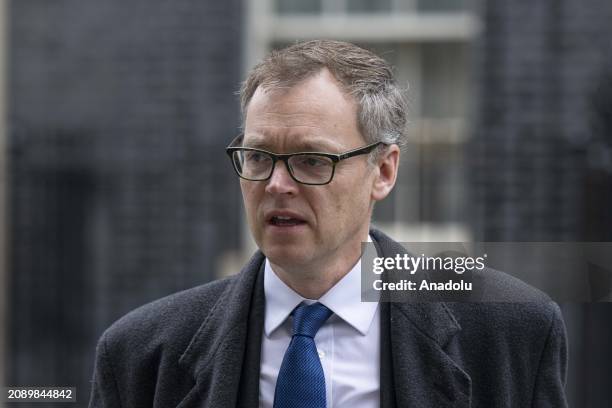 Minister of State at the Home Office Michael Tomlinson leaves 10 Downing Street after attending the weekly Cabinet meeting in London, United Kingdom...